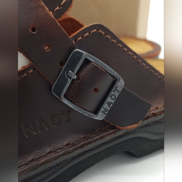 Naot Fiord Women's Buffalo Leather Clogs Slip On Cork Footbed Size 10 - Picture 4 of 10